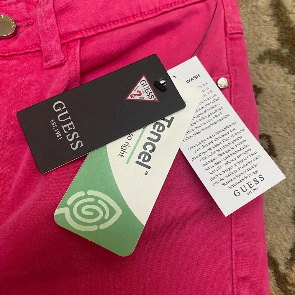 Guess Hot Pink Skinny Straight Leg Jeans - Picture 8 of 14
